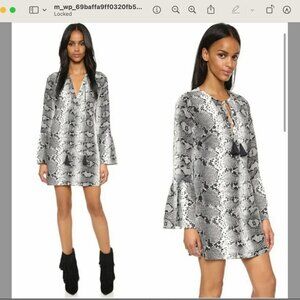 Elizabeth and James Snakeskin Silk Dress, Size XS